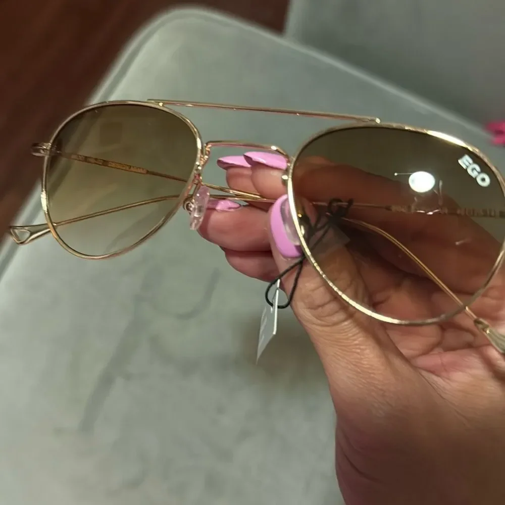 EGO Aviator Sunglasses with Gold Frame Small BRAND NEW - 100% UV